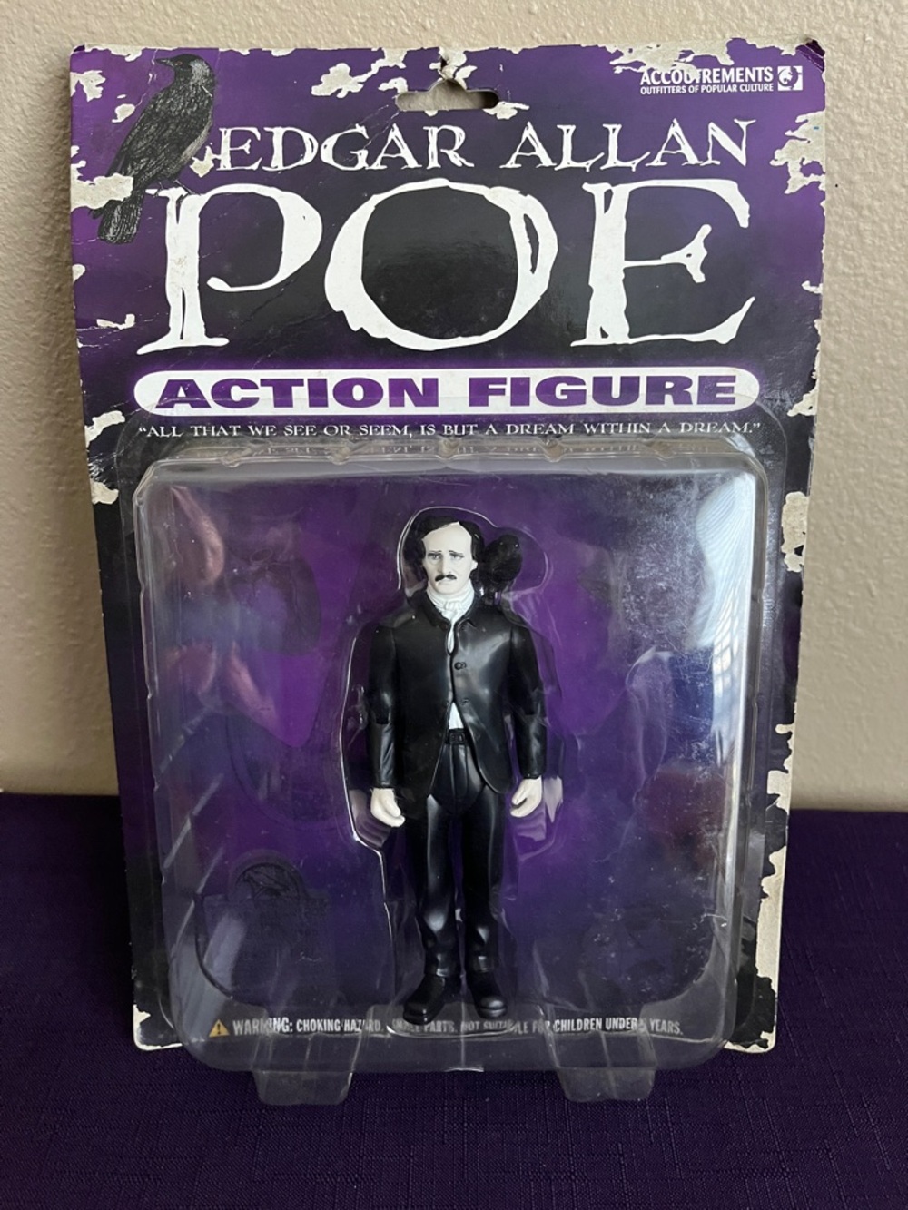 Accoutrements Edgar Allan Poe Action Figure Black Plastic Historical